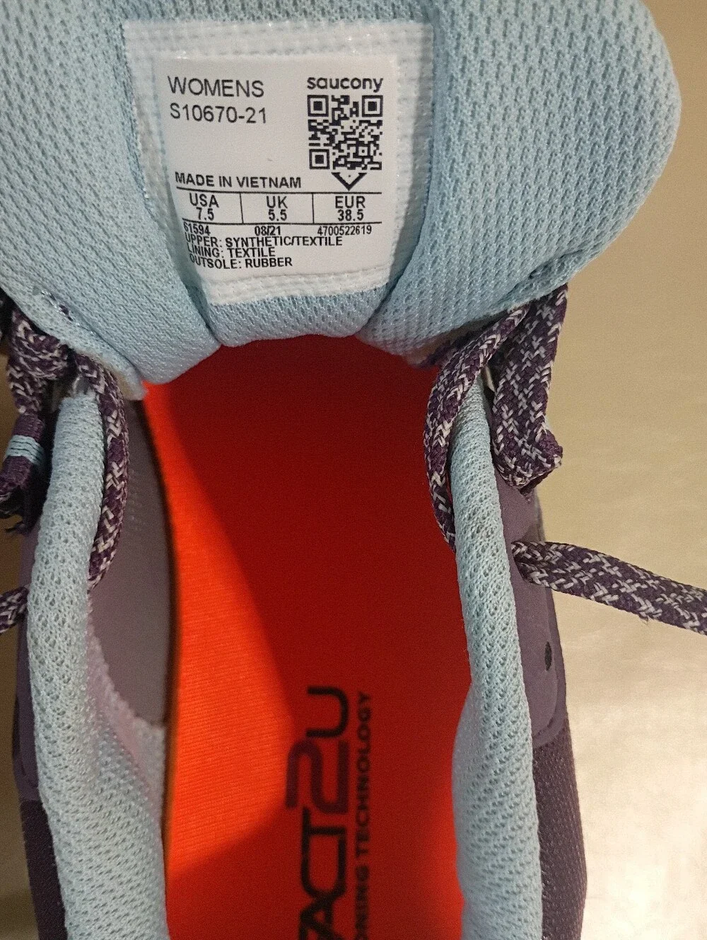 Saucony Women's SZ 7.5 Excursion TR15 Purple /Gray Running Shoes S10670-21 New